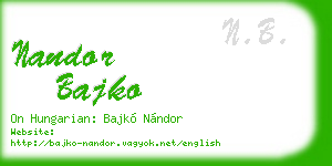 nandor bajko business card